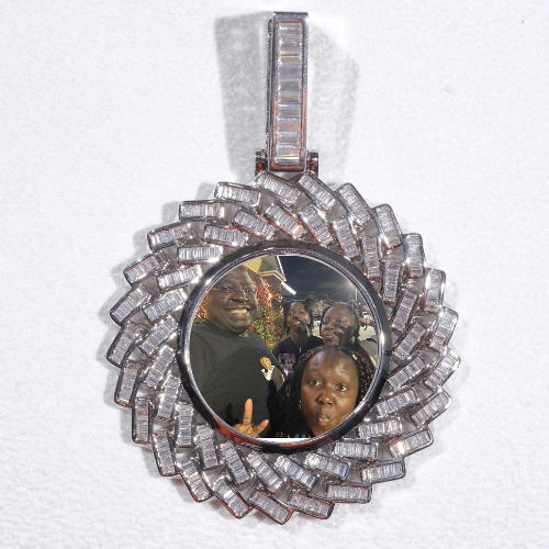 Large 3D Baguette Custom Picture Pendant