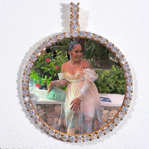 LARGE 3D CIRCLE CUSTOM PICTURE PENDANT