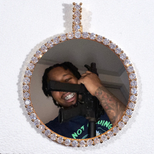 LARGE 3D CIRCLE CUSTOM PICTURE PENDANT