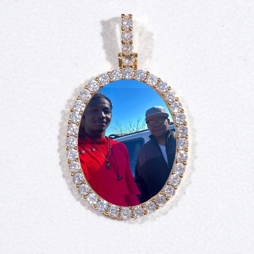 3D Oval Custom Picture Pendant