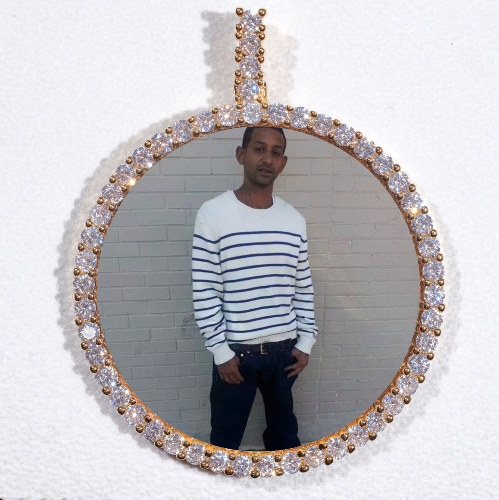 LARGE 3D CIRCLE CUSTOM PICTURE PENDANT