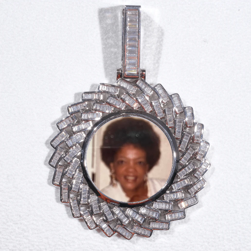 Large 3D Baguette Custom Picture Pendant