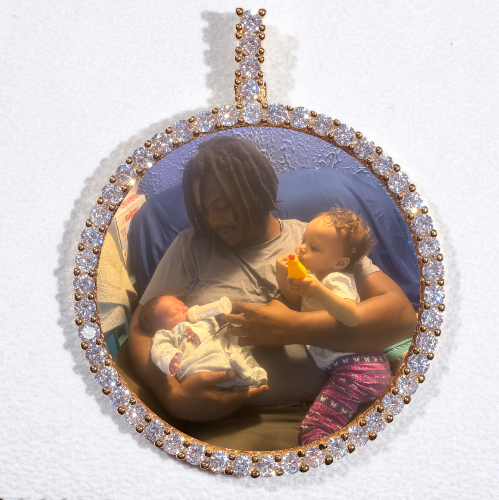 LARGE 3D CIRCLE CUSTOM PICTURE PENDANT