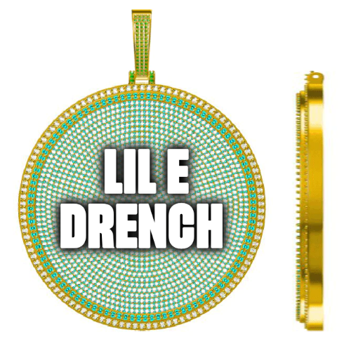 CUSTOM LETTER NECKLACE 3D BIG DISC