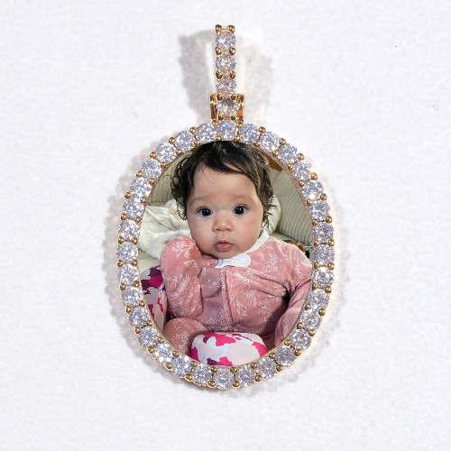 3D Oval Custom Picture Pendant