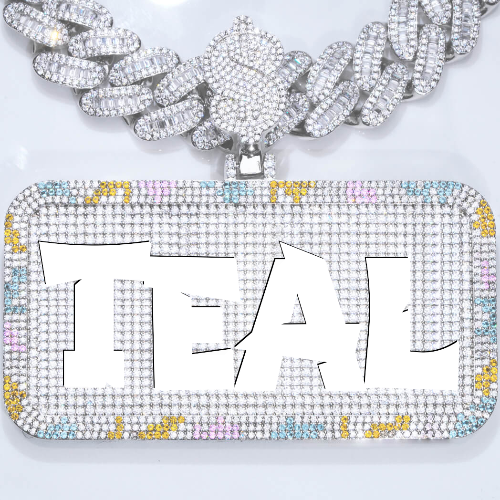 CUSTOM LETTER NECKLACE 3D COLORFUL SQUARE