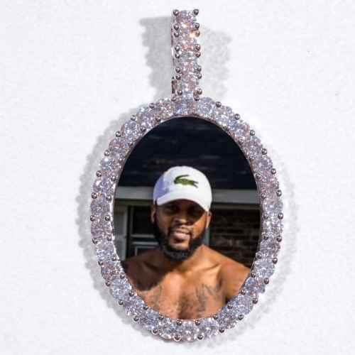 Large 3D Oval Custom Picture Pendant