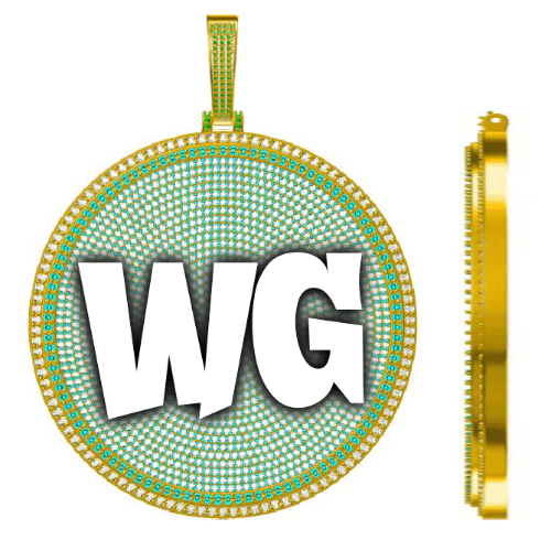 CUSTOM LETTER NECKLACE 3D BIG DISC