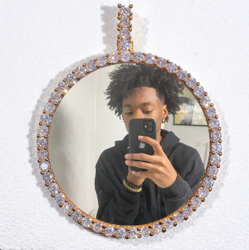 LARGE 3D CIRCLE CUSTOM PICTURE PENDANT