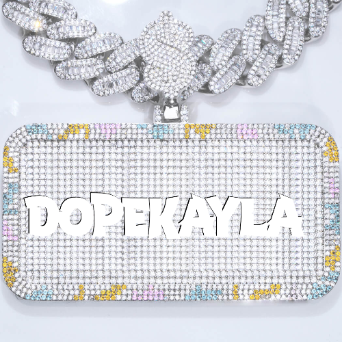 CUSTOM LETTER NECKLACE 3D COLORFUL SQUARE