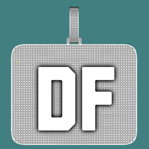 CUSTOM LETTER NECKLACE 3D BIG SQUARE