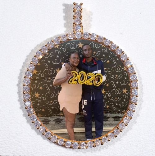 LARGE 3D CIRCLE CUSTOM PICTURE PENDANT