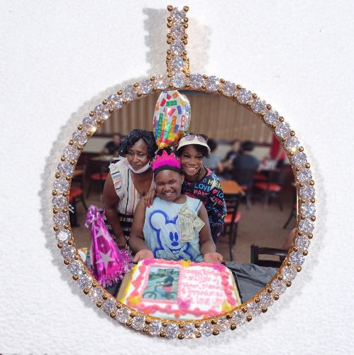 LARGE 3D CIRCLE CUSTOM PICTURE PENDANT