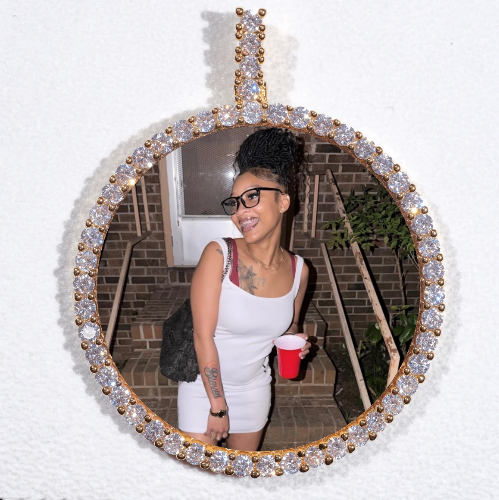 LARGE 3D CIRCLE CUSTOM PICTURE PENDANT