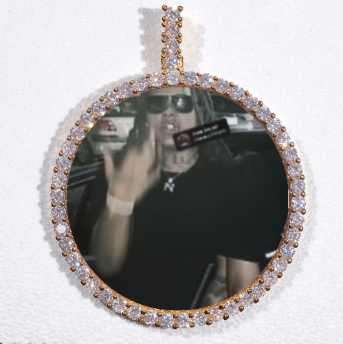 LARGE 3D CIRCLE CUSTOM PICTURE PENDANT