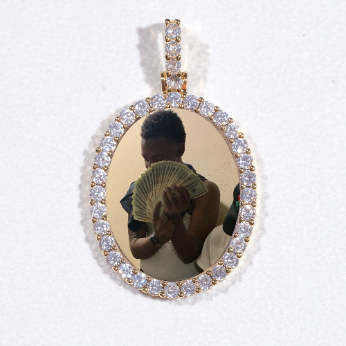 3D Oval Custom Picture Pendant