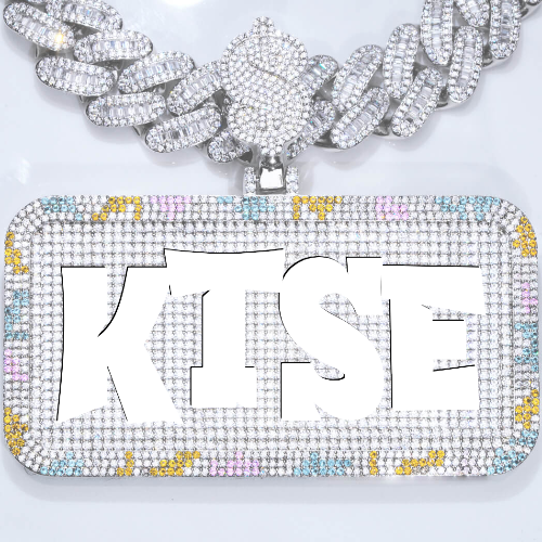 CUSTOM LETTER NECKLACE 3D COLORFUL SQUARE