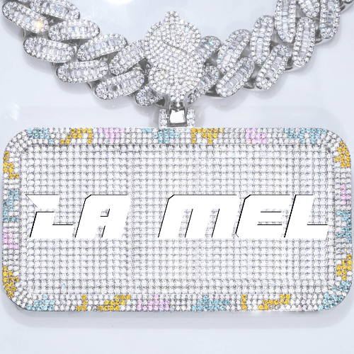 CUSTOM LETTER NECKLACE 3D COLORFUL SQUARE