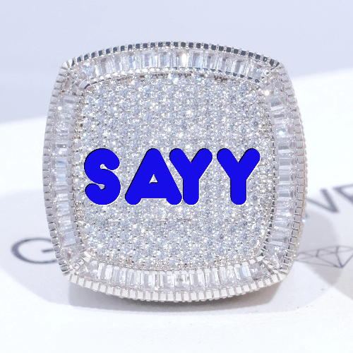 CUSTOM LETTER 3D ICED RING