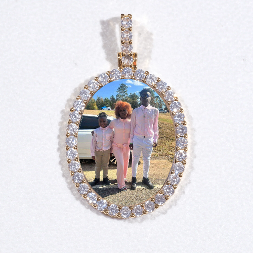 3D Oval Custom Picture Pendant