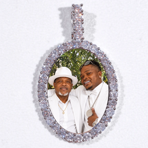 Large 3D Oval Custom Picture Pendant