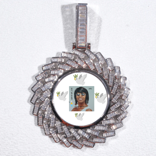 Large 3D Baguette Custom Picture Pendant