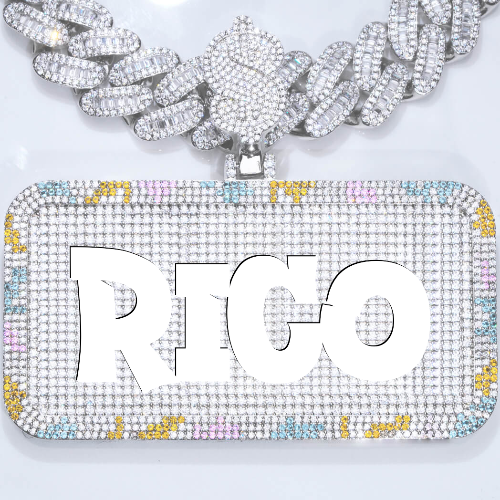 CUSTOM LETTER NECKLACE 3D COLORFUL SQUARE