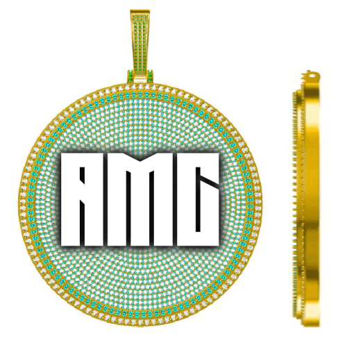 CUSTOM LETTER NECKLACE 3D BIG DISC