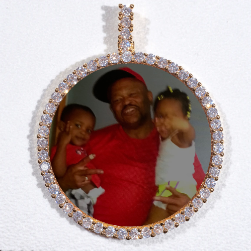 LARGE 3D CIRCLE CUSTOM PICTURE PENDANT