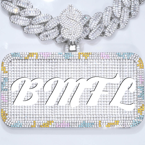 CUSTOM LETTER NECKLACE 3D COLORFUL SQUARE