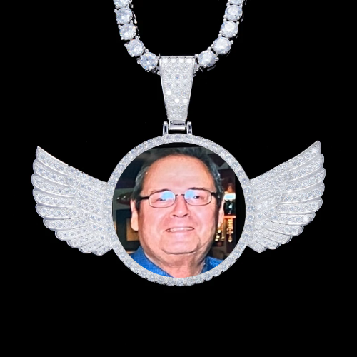 925S & VVS Moissanite 3D Wing Custom Picture Pendant
