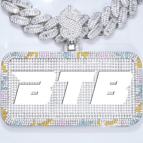 CUSTOM LETTER NECKLACE 3D COLORFUL SQUARE