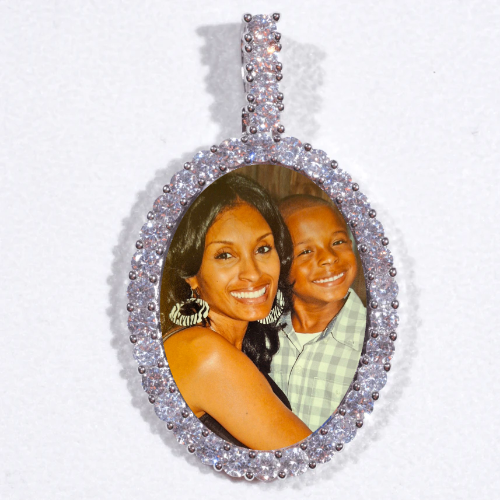 Large 3D Oval Custom Picture Pendant