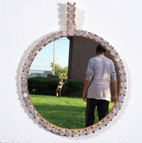 LARGE 3D CIRCLE CUSTOM PICTURE PENDANT