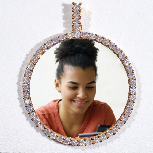 LARGE 3D CIRCLE CUSTOM PICTURE PENDANT
