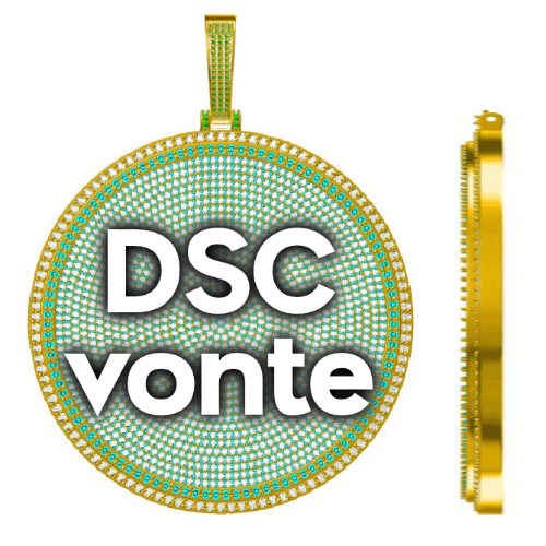 CUSTOM LETTER NECKLACE 3D BIG DISC