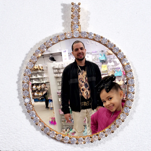 LARGE 3D CIRCLE CUSTOM PICTURE PENDANT