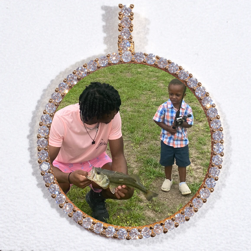 LARGE 3D CIRCLE CUSTOM PICTURE PENDANT