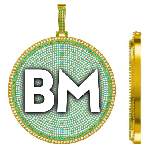 CUSTOM LETTER NECKLACE 3D BIG DISC