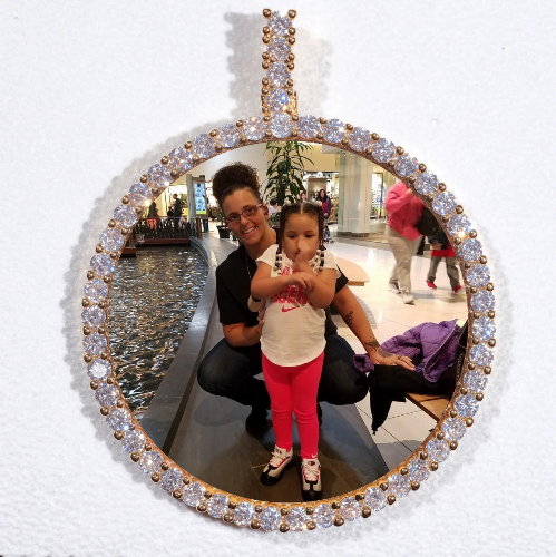 LARGE 3D CIRCLE CUSTOM PICTURE PENDANT