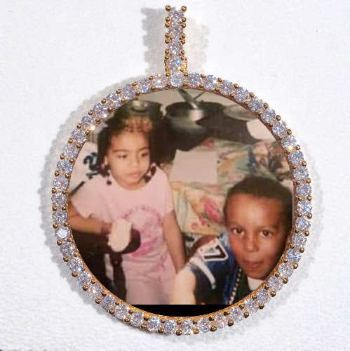 LARGE 3D CIRCLE CUSTOM PICTURE PENDANT