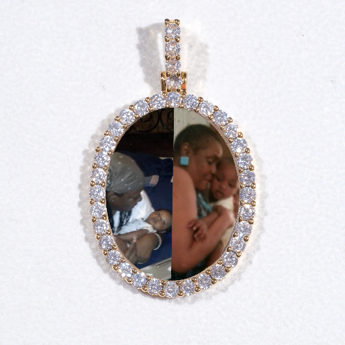 3D Oval Custom Picture Pendant
