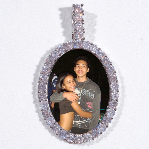 Large 3D Oval Custom Picture Pendant