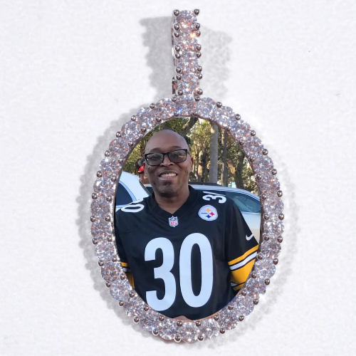 Large 3D Oval Custom Picture Pendant