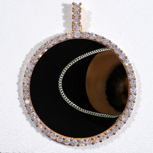 LARGE 3D CIRCLE CUSTOM PICTURE PENDANT