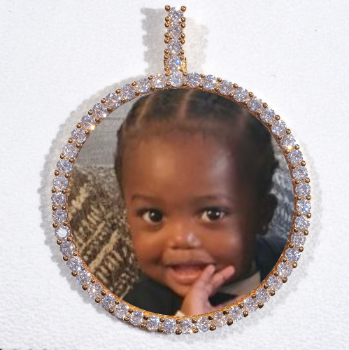 LARGE 3D CIRCLE CUSTOM PICTURE PENDANT
