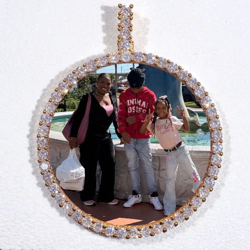 LARGE 3D CIRCLE CUSTOM PICTURE PENDANT