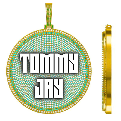 CUSTOM LETTER NECKLACE 3D BIG DISC