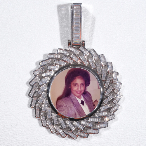Large 3D Baguette Custom Picture Pendant