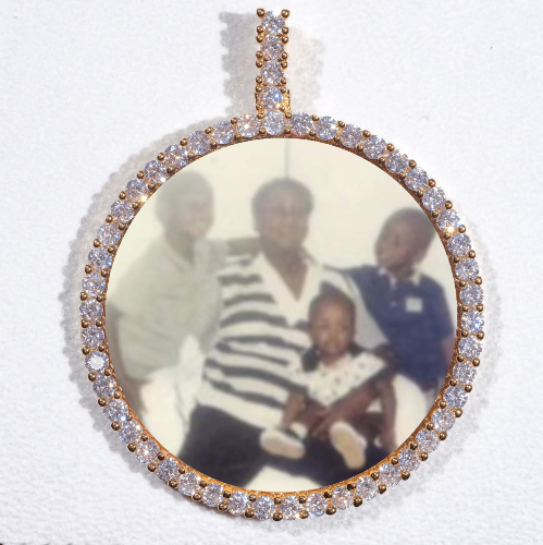 LARGE 3D CIRCLE CUSTOM PICTURE PENDANT